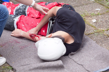 Arm injury. Work accident.