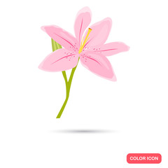 Lily color flat icon for web and mobile design