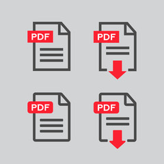 PDF file download icon. Document text, symbol web. PDF file vector