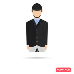 Jockey color flat icon for web and mobile design