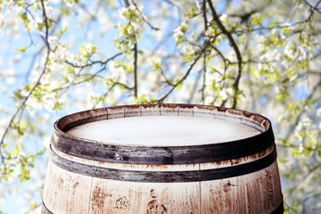 Fototapeta premium Old barrel top for display montages