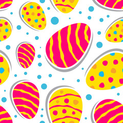 Vector Easter Seamless Pattern with Colorful Eggs