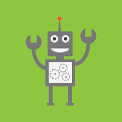 Robot icon vector. Artificial intelligence elements AI. Robot vector