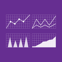 Graphs and charts. Graphs and charts vector set