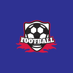 Football or soccer vintage label, logo vector
