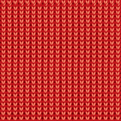 knitted cute red background - vector illustration