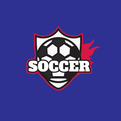 Football or soccer vintage label, logo vector