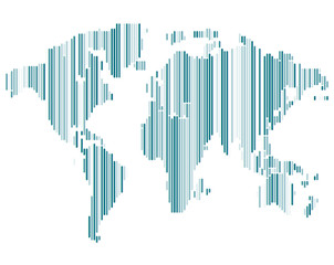 Isolated blue color worldmap of lines on white background, earth vector illustration