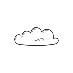 Fototapeta premium Cloud sketch vector icon