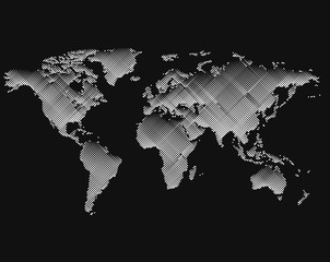 Fototapeta na wymiar Isolated black color worldmap of lines background, earth vector illustration