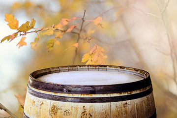 Old barrel top for display montages