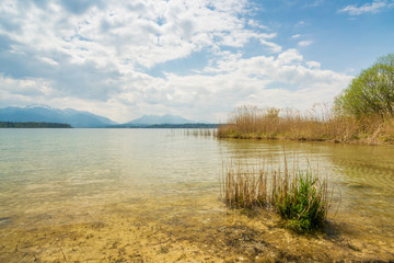 Frühlingstag bei Breitbrunn am Chiemsee, Bayern in Deutschland