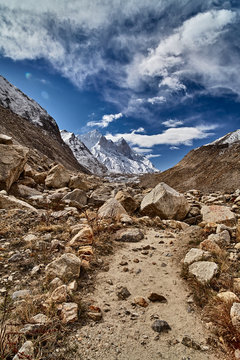 Country road in the mountains. Himalayas. India.