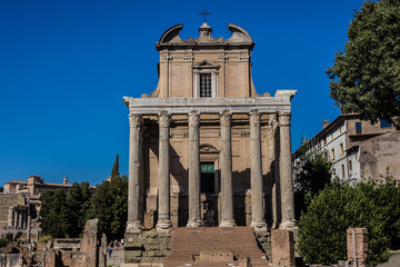 Fototapeta na wymiar One of most famous landmarks in world - Roman Forum. Rome, Italy