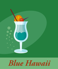 Blue Hawaii cocktail menu item or any kind of design