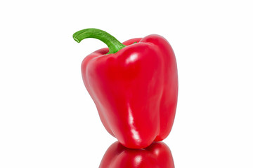 Red pepper on white background