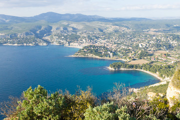 Fototapeta na wymiar Cassis view from Cape Canaille top, France