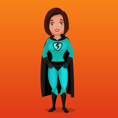 Superhero woman smiling
