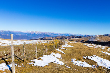 Mountain  silhouette along trekking path