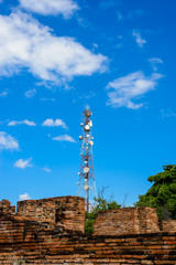 Fototapeta na wymiar Telecommunication tower mast TV antennas wireless technology