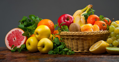 A huge group of fresh vegetables and fruits