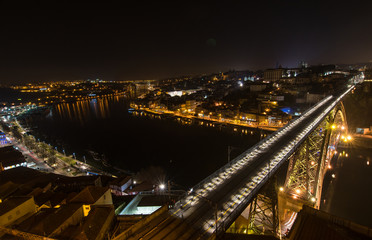 Fototapeta na wymiar Scenic Porto city during night time