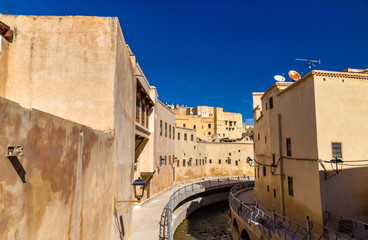 Oued Bou Khrareb, a river in the center of Fes, Morocco