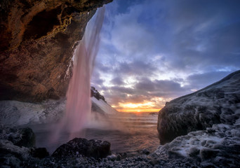 Seljalandsfoss sunset