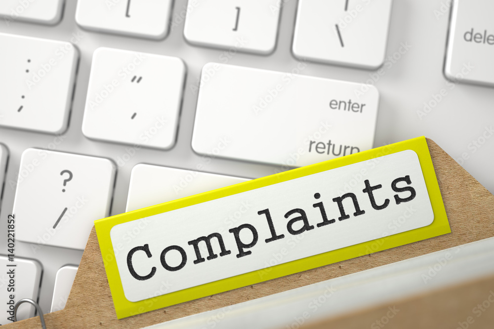 Poster sort index card with complaints. 3d.