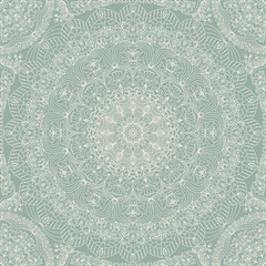Seamless floral hand drawn pattern with mandala.