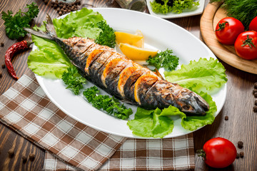 grilled mackerel. Tasty and healthy food