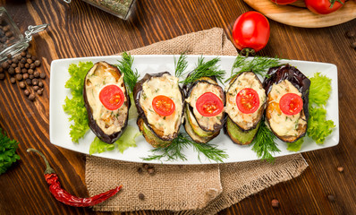 grilled eggplant and zucchini. Tasty and healthy food