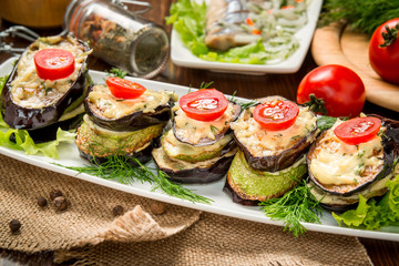 grilled eggplant and zucchini. Tasty and healthy food