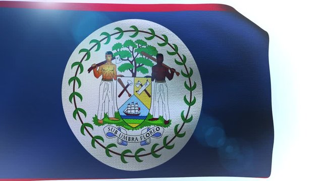 Belize waving flag in the wind wave