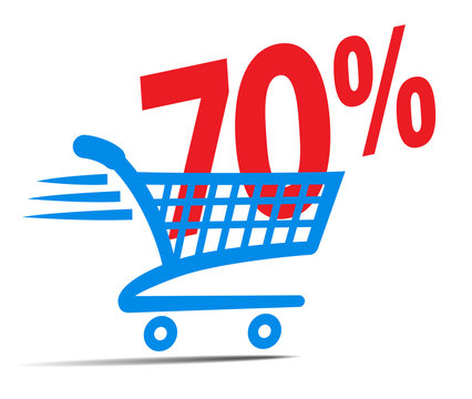 Check Out Cart SALE Icon Symbol with 70 Percent