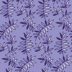 Fototapeta premium Abstract tropical leaves seamless pattern for wrapping paper, fabric, box, cloth, background, wallpaper. Decorative repeatable surface design in naive style