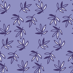 Abstract tropical leaves seamless pattern for wrapping paper, fabric, box, cloth, background, wallpaper. Decorative repeatable surface design in naive style