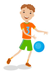 Fototapeta premium Illustration featuring playing little boy