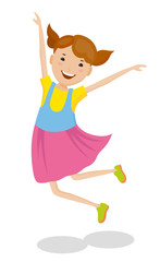Illustration featuring playing girl