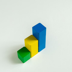 Obraz premium wood blocks statistic-2