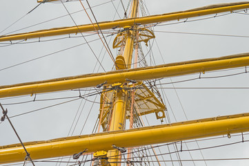 Old sailing boat rigging