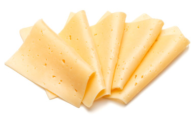 cheese slices isolated on white background cutout