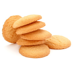 stacked short pastry cookies isolated on white background