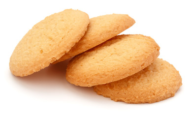 short pastry cookies isolated on white background