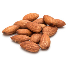 almond nuts isolated on white background close up