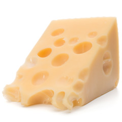 Cheese block isolated on white background cutout