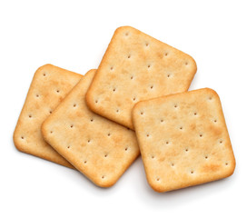 Dry cracker cookies isolated on white background cutout