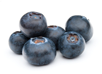blueberry or bilberry or blackberry or blue whortleberry or huckleberry isolated on white background cutout
