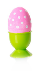 Painted egg in a stand