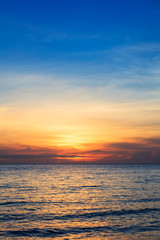 sunset over sea on a clear evening